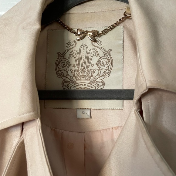 Forever new bow skirt trench coat Australian size 12 - Picture 3 of 11